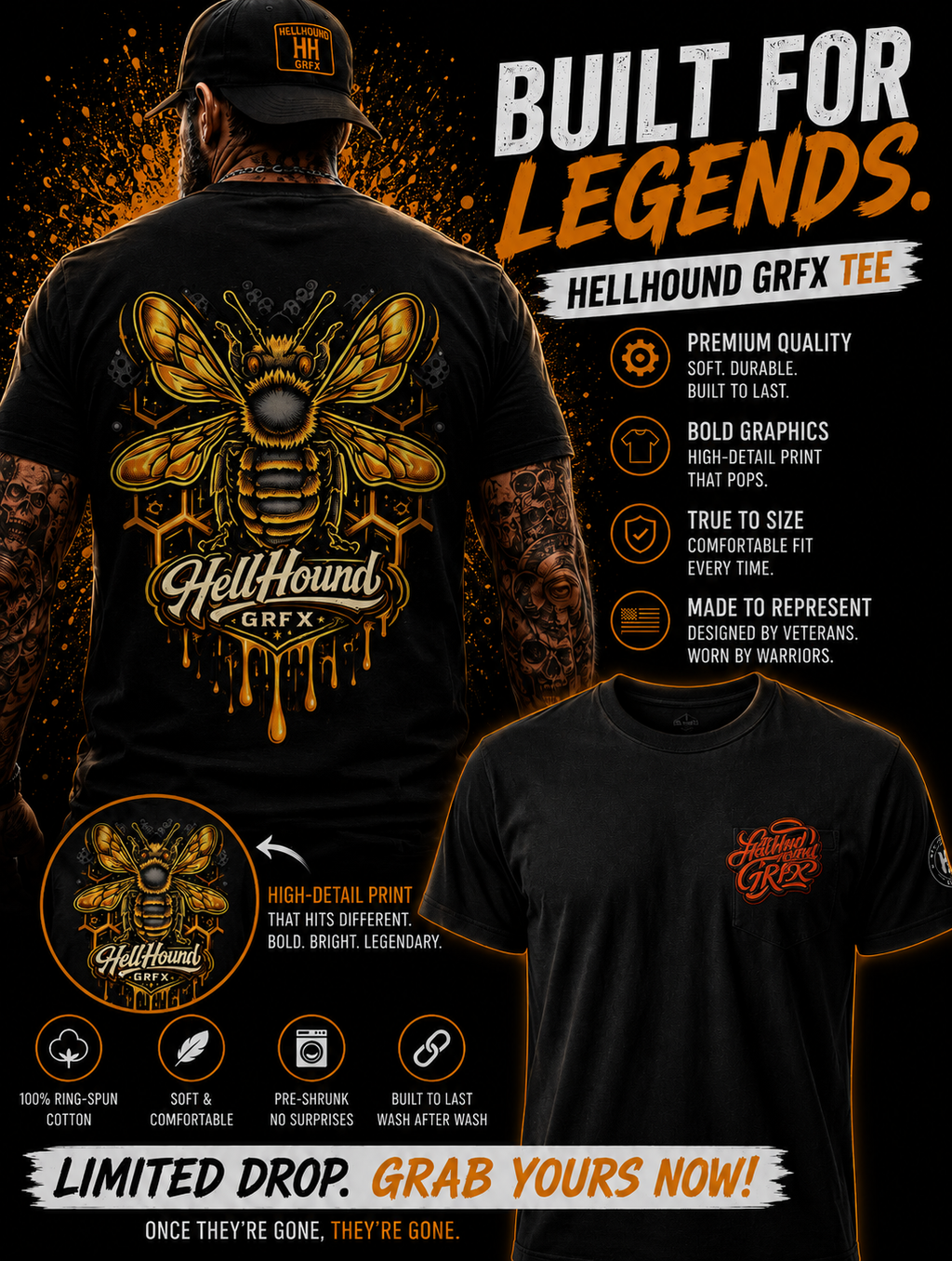 HHGRFX Bee Graphic T-Shirt