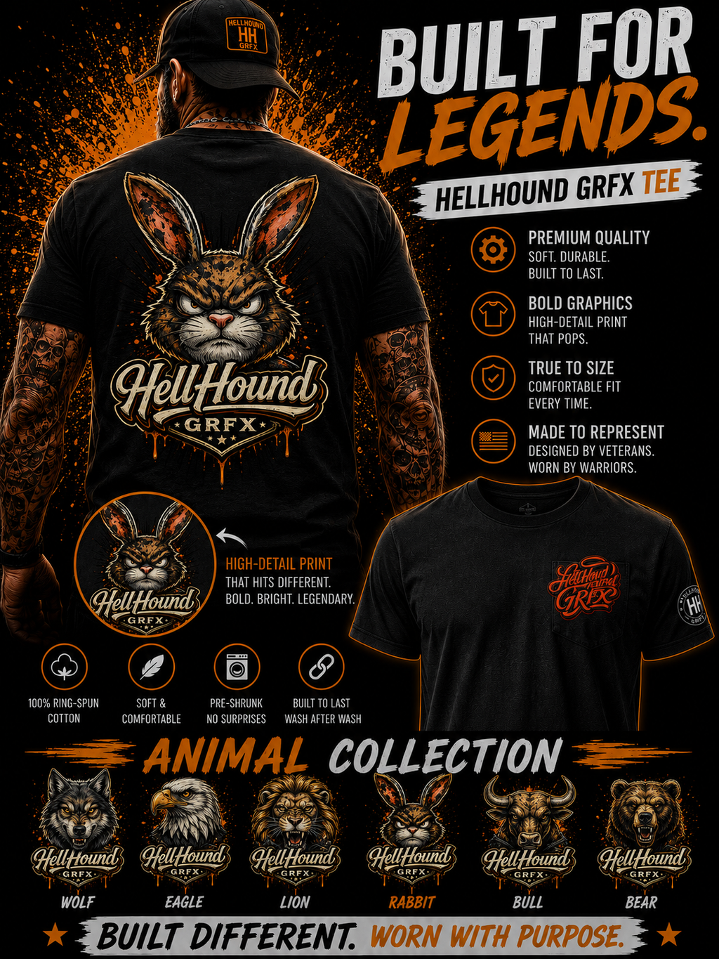 HHGRFX Rabbit Graphic T-Shirt
