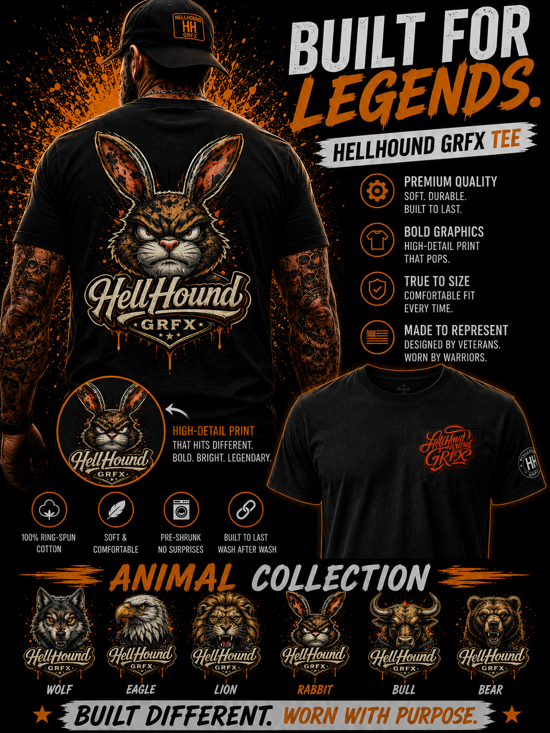 HHGRFX Rabbit Graphic T-Shirt